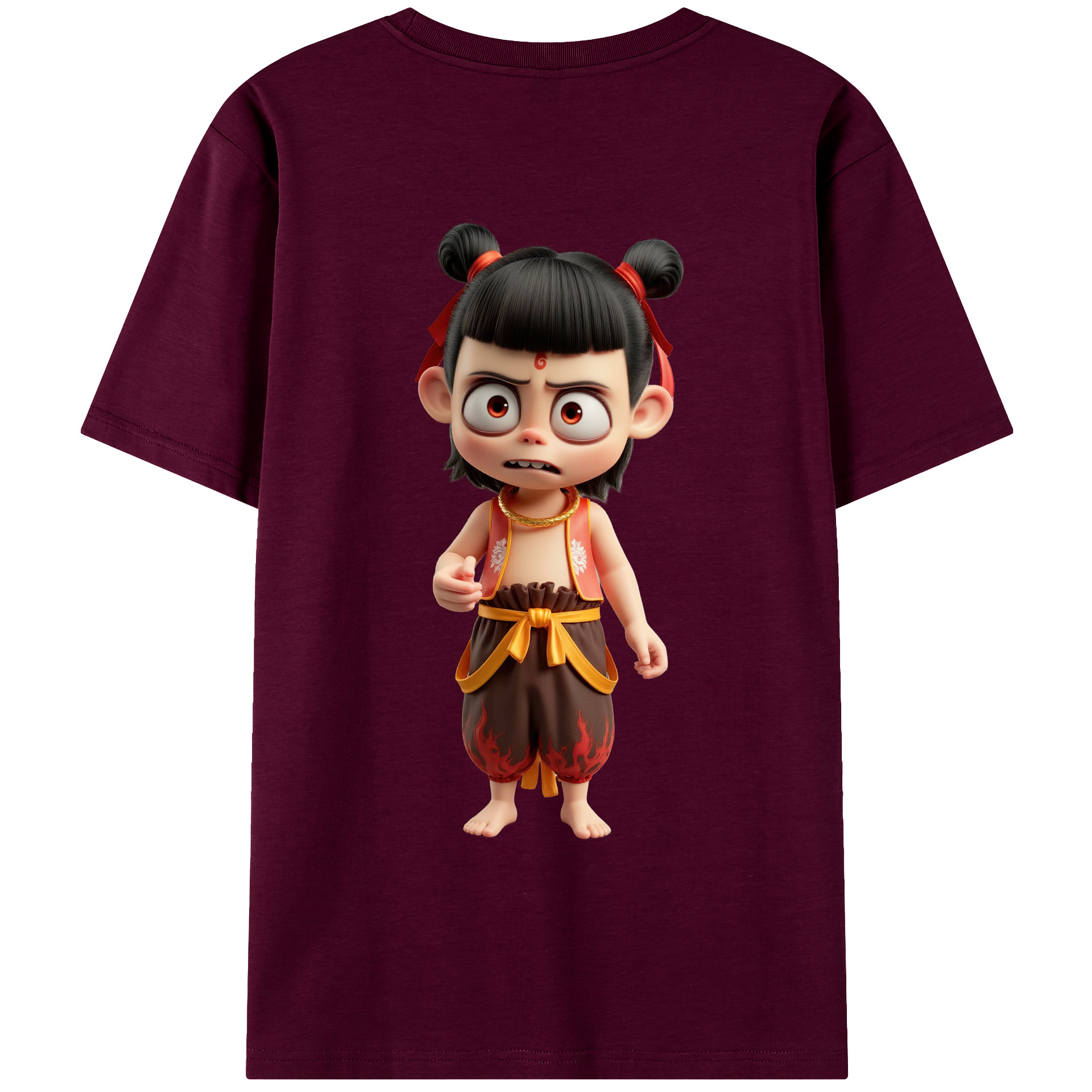 （画像用） Ne Zha 2 ナタ 魔童の大暴れ レディース半袖Tシャツ(バックプリント)